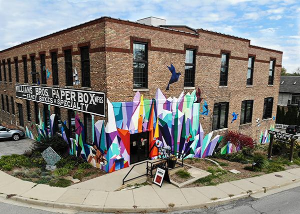 You can't miss our historic building on Broad St. with a Mural by Kimberly Wood. 