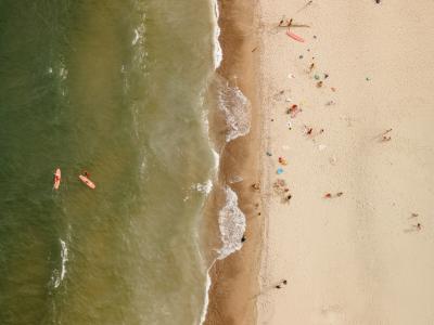 A seagull's-eye view of kids' beach day camps on Lake Michigan