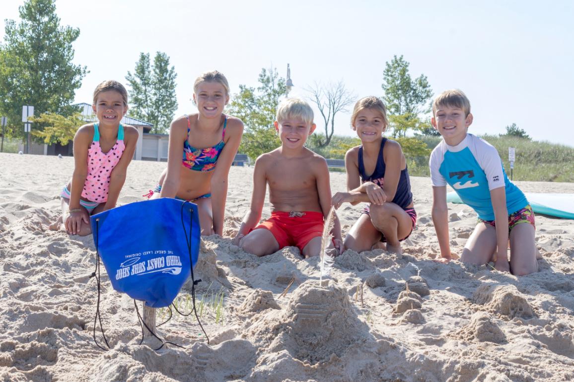 Making friends at beach day camp