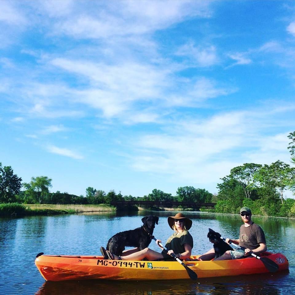 Dogs are always welcome on rental kayaks or paddleboards with Third Coast Paddling