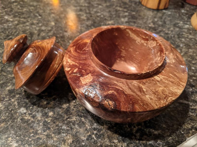 Handmade wooden bowls and dishes.