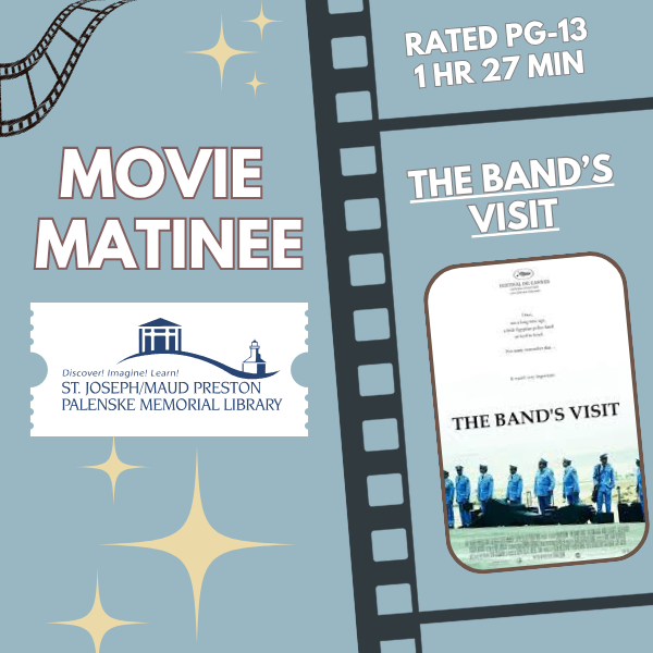 Join us on the first Friday of each month for a 1pm movie matinee! Guests are welcome to bring their own movie munchies as they dive into our featured film.