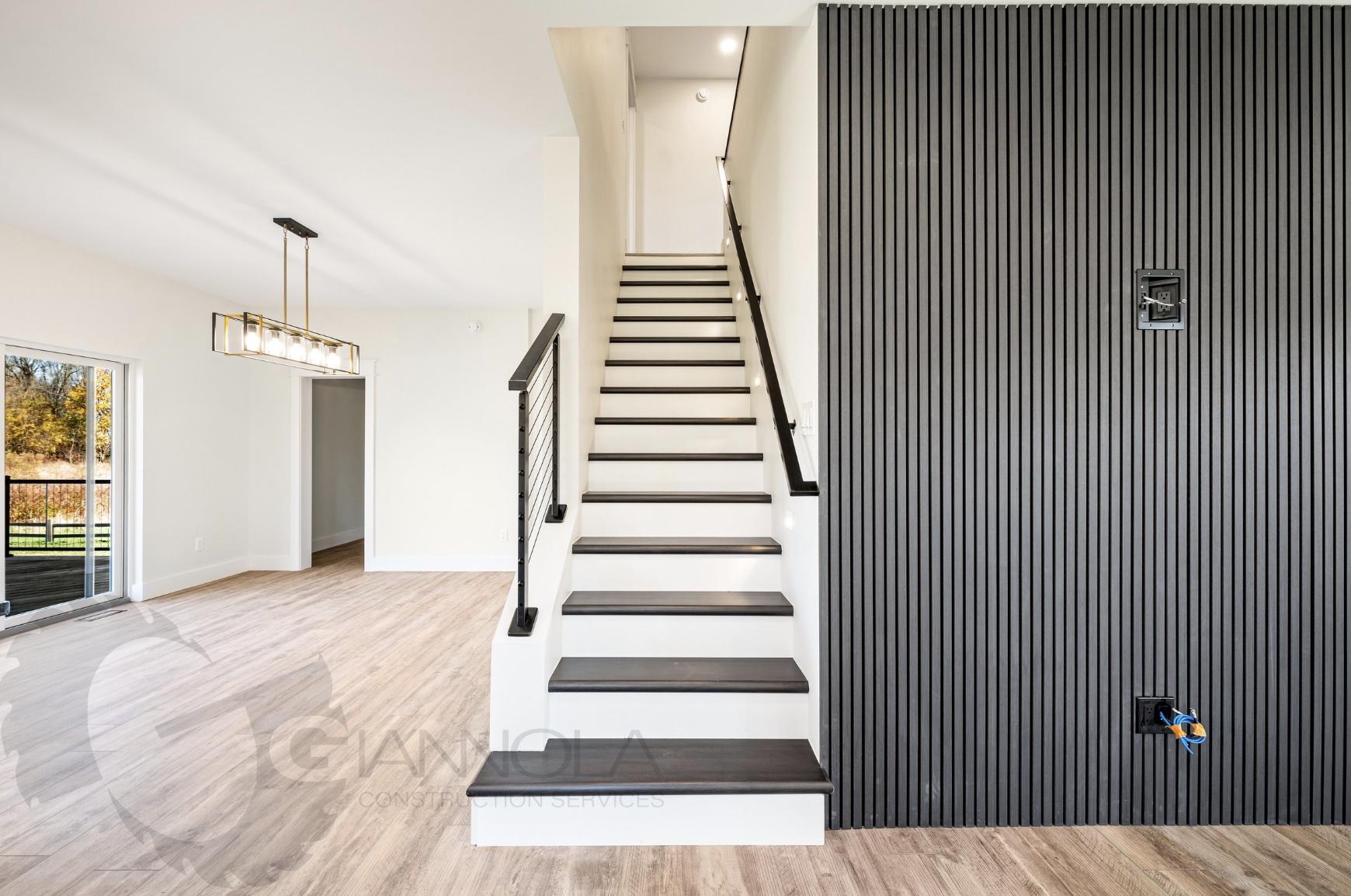 The Haven Staircase and Living Room Accent Wall