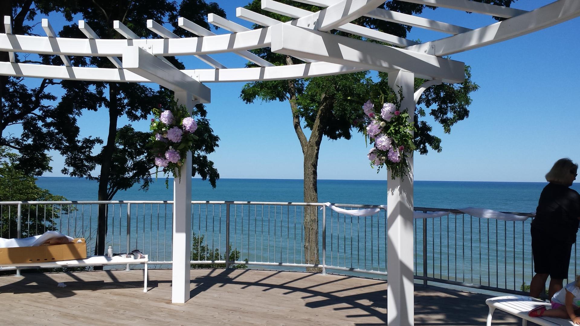 Pergola at upper level