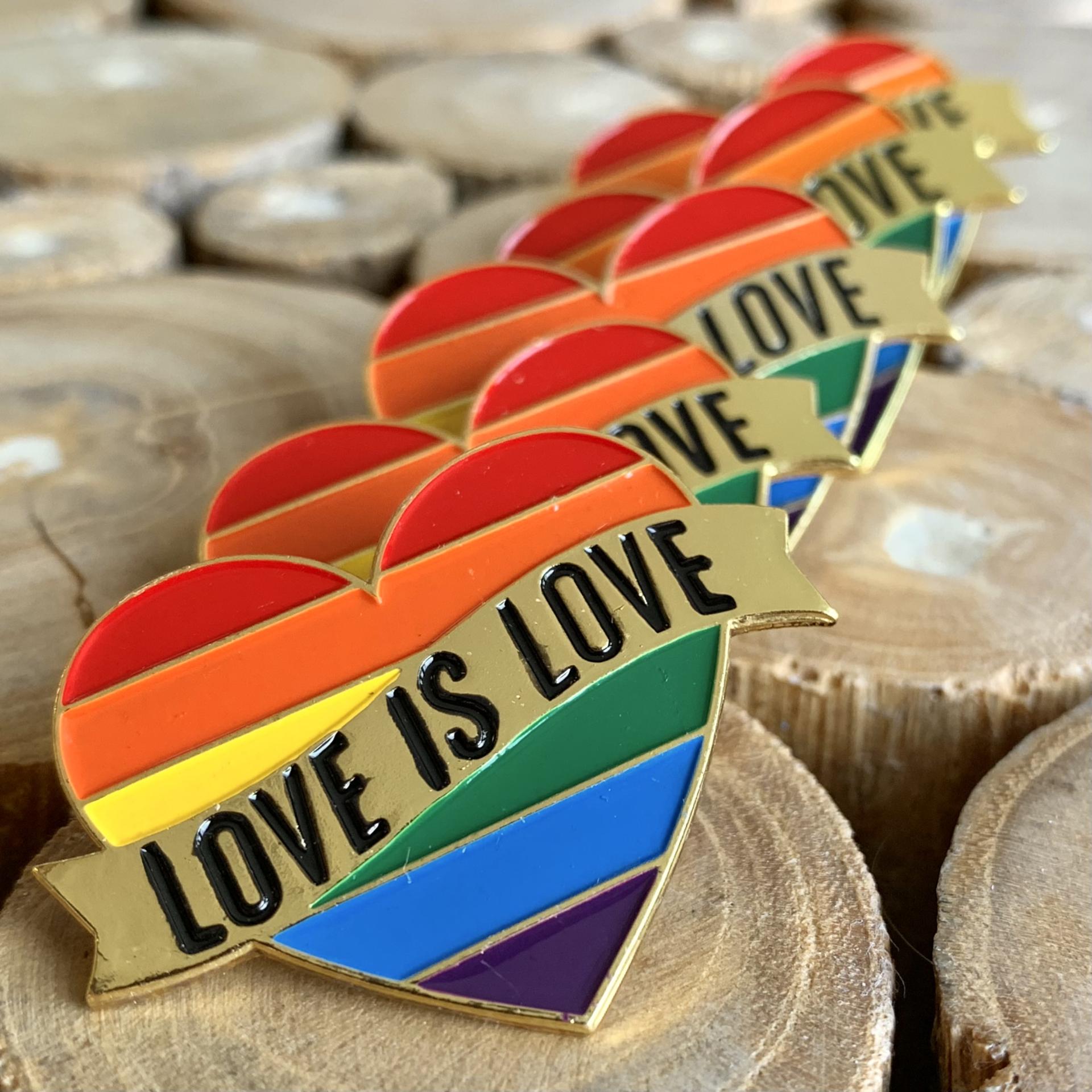 Love is love pins available at the OutCenter