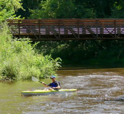 Kayaker & bridge view