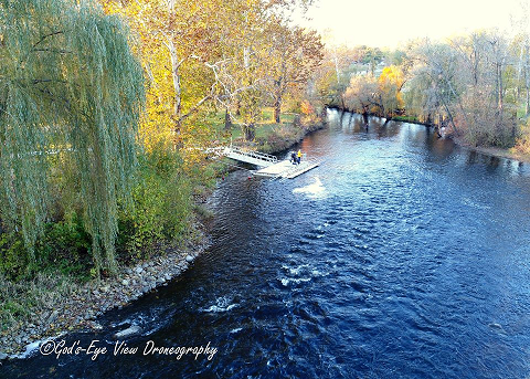 Overhead view of river