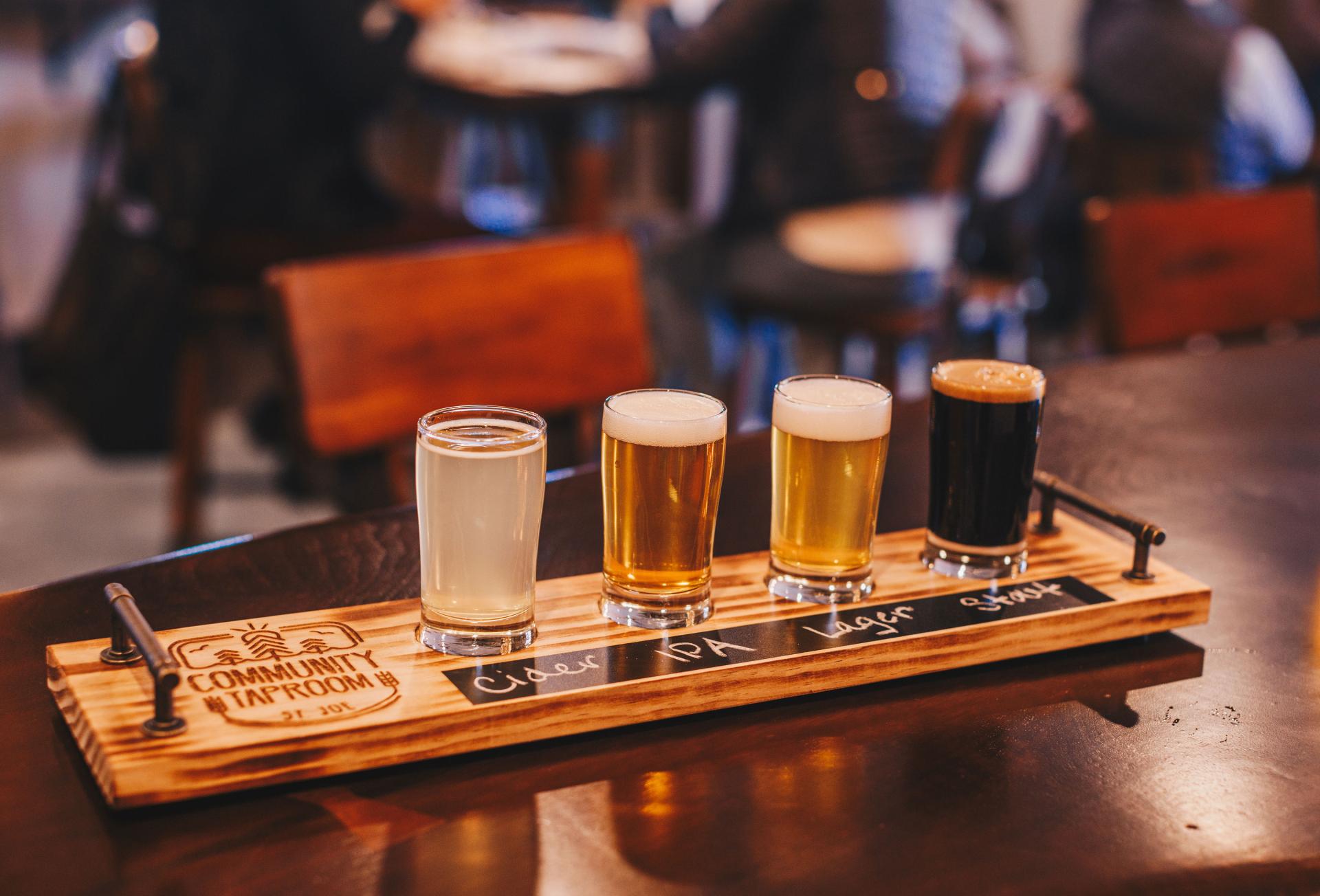 A sampler of 4 craft beverages