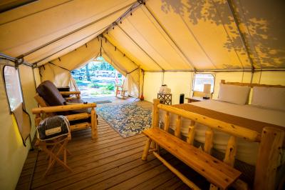 Rustic-comfort glamping tent
