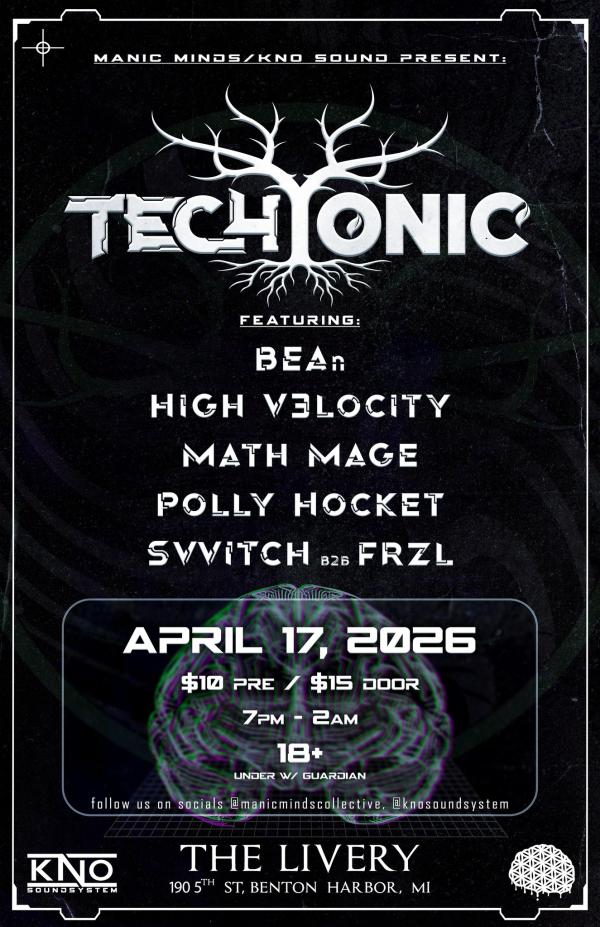 Manic Minds Presents: TechTonic - Live at The Livery logo
