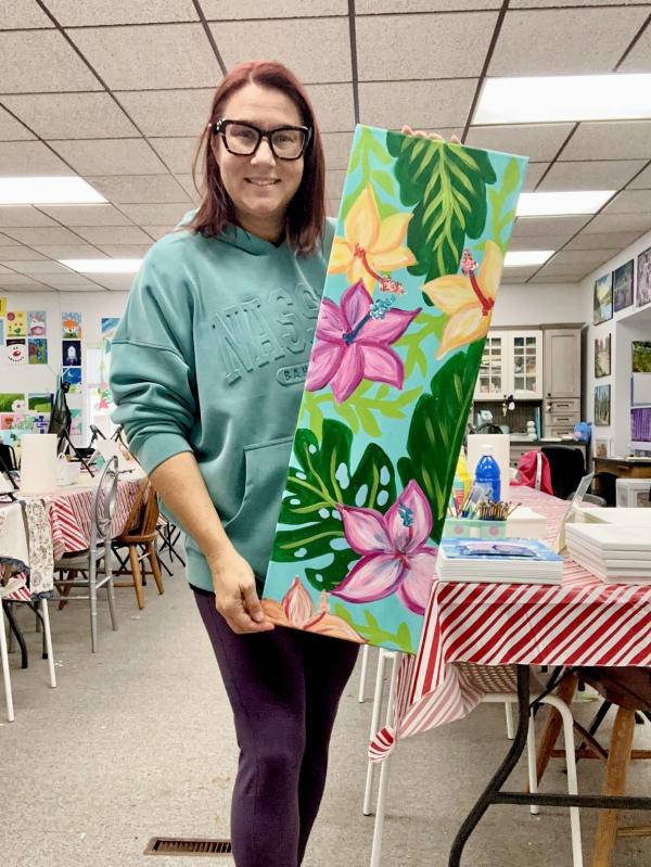 Tropical Flower Acrylic Painting  logo