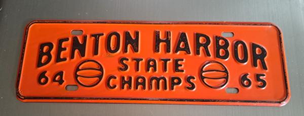 "Triumphs on the Court: Benton Harbor Basketball" logo