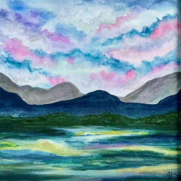 Watercolor Landscape Painting logo
