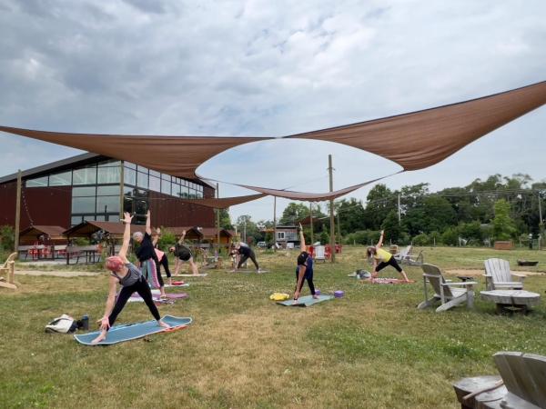Morning yoga at RSJ