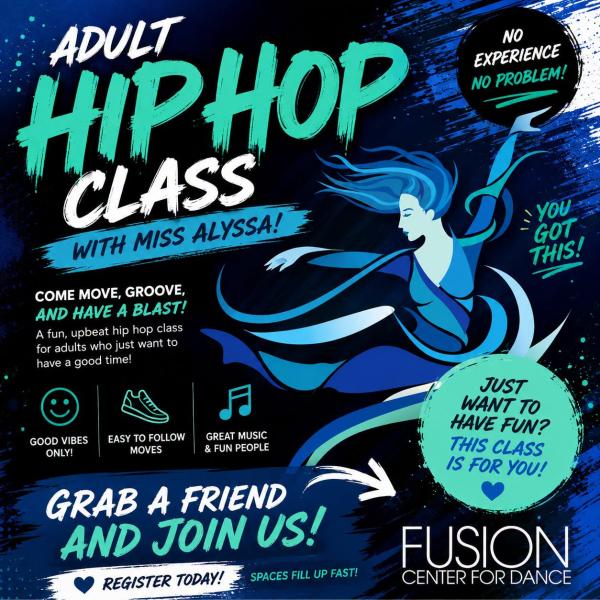 Adult Hip Hop class flyer