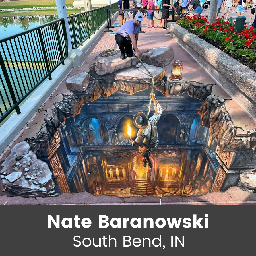 3D Chalk art piece - Indiana Jones