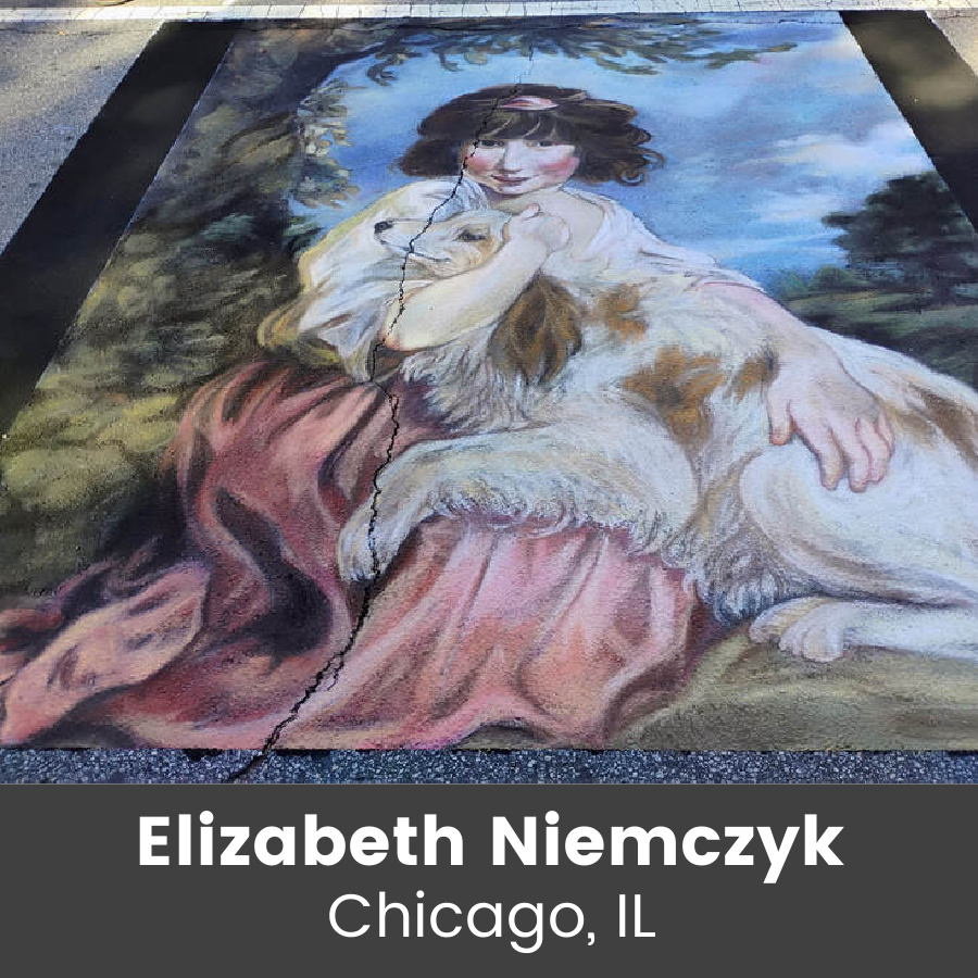 Chalk art piece - portrait