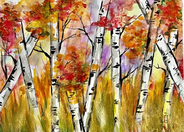 Fall Tree Gouache Painting Class
