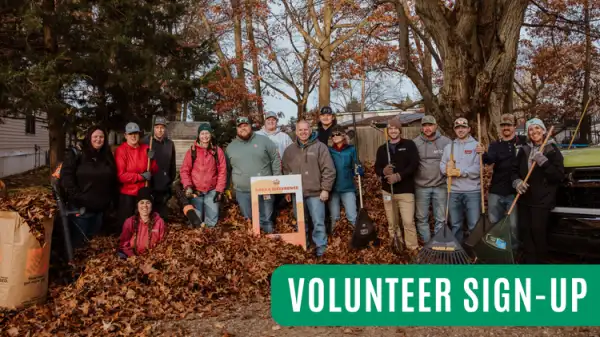 Volunteers Raking