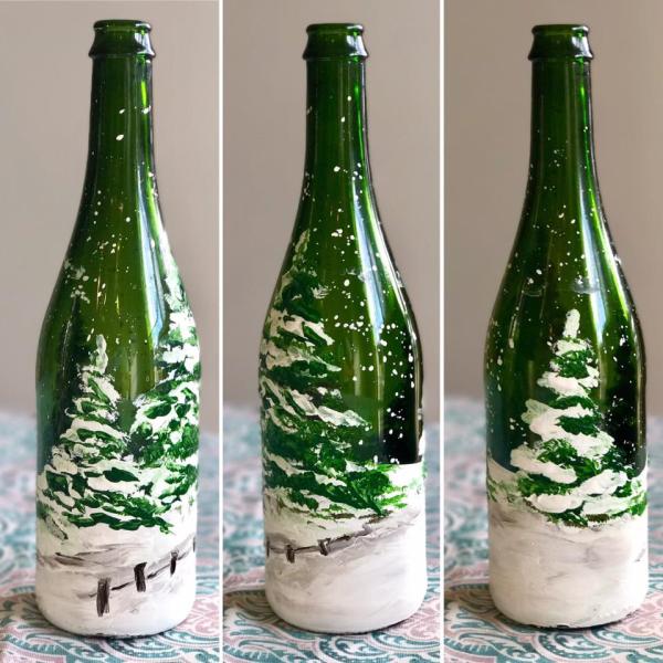 Winter Tree Bottle Painting Class