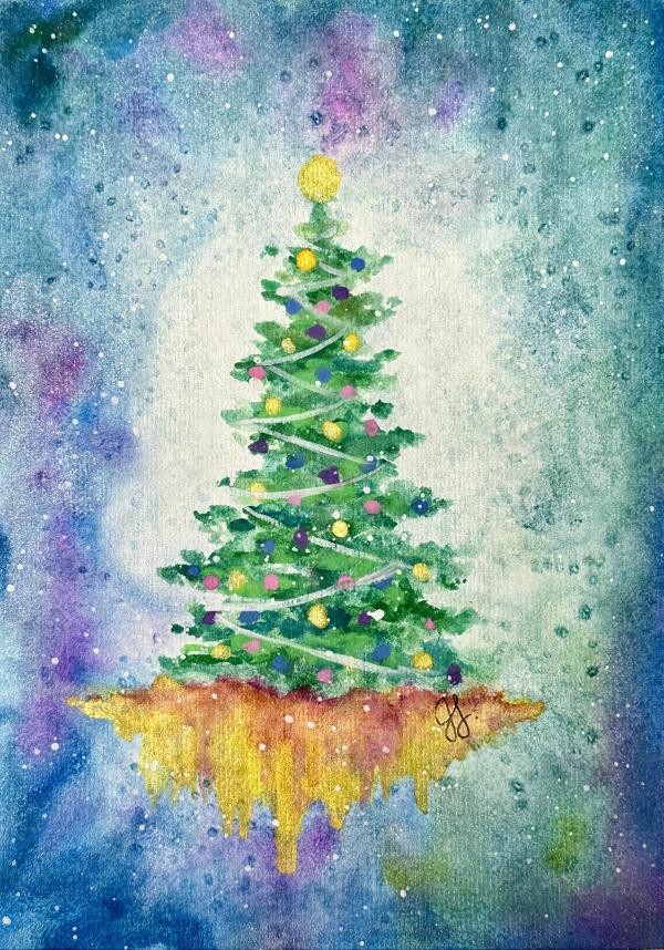 Watercolor Christmas Tree Class